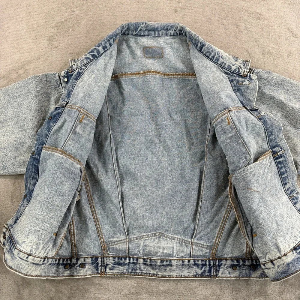 Vintage 80s Levis White Tab Trucker Jacket Acid Wash 75068-0219 Men Medium USA